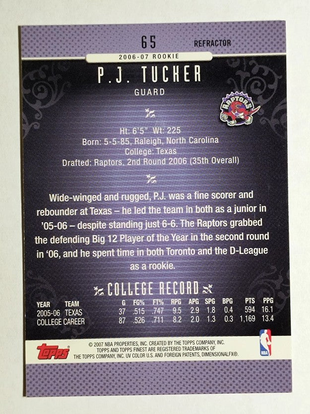 2006-07 Finest Refractors #65 P.J. Tucker