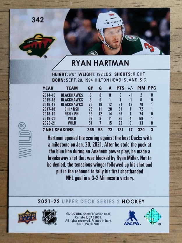 2021-22 Upper Deck #342 Ryan Hartman