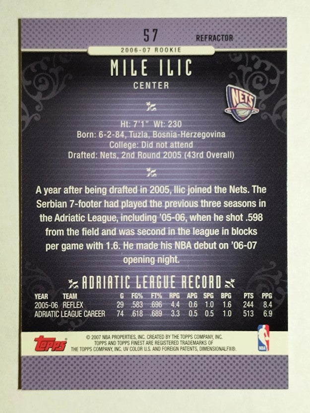 2006-07 Finest Refractors #57 Mile Ilic