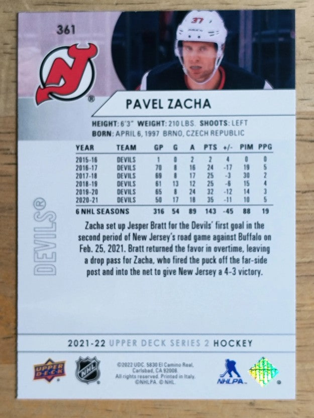 2021-22 Upper Deck #361 Pavel Zacha