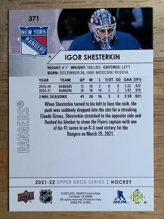 2021-22 Upper Deck #371 Igor Shesterkin