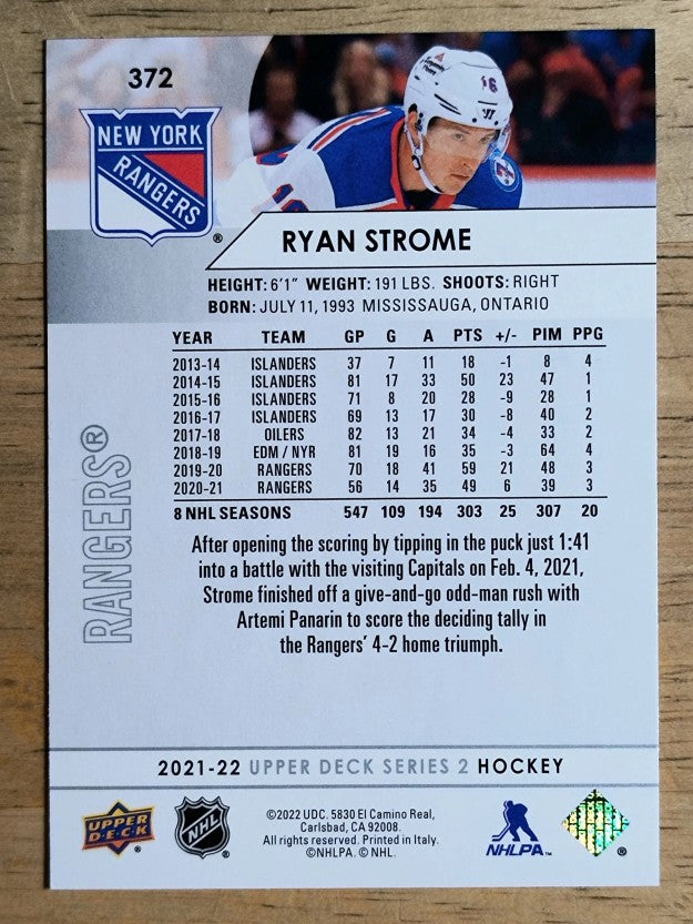 2021-22 Upper Deck #372 Ryan Strome