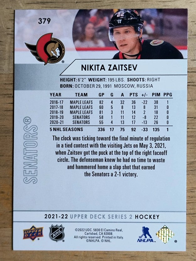 2021-22 Upper Deck #379 Nikita Zaitsev