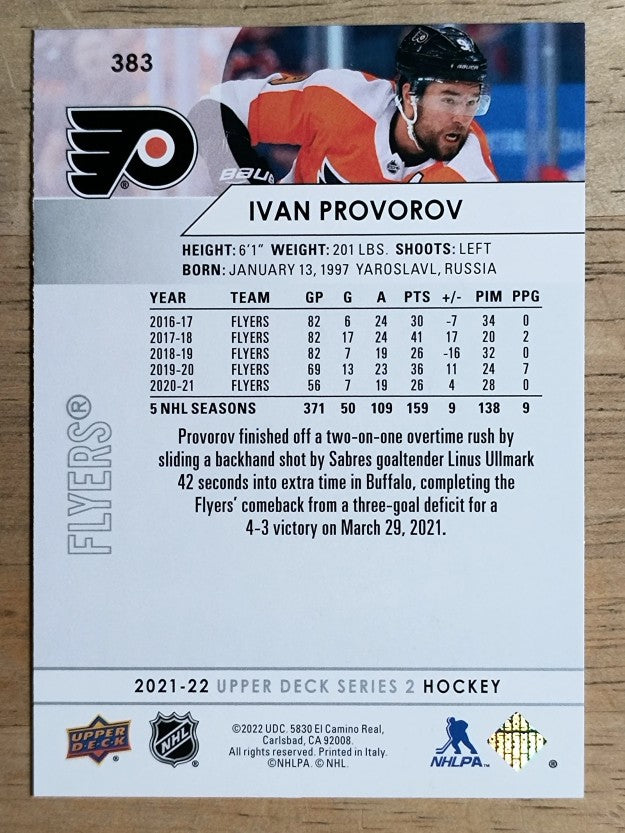 2021-22 Upper Deck #383 Ivan Provorov
