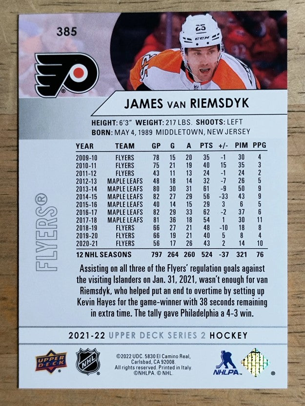 2021-22 Upper Deck #385 James van Riemsdyk