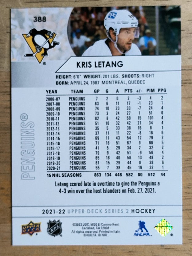2021-22 Upper Deck #388 Kris Letang