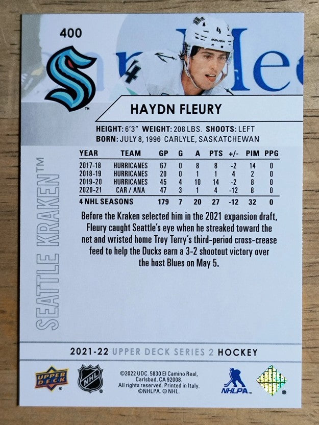 2021-22 Upper Deck #400 Haydn Fleury