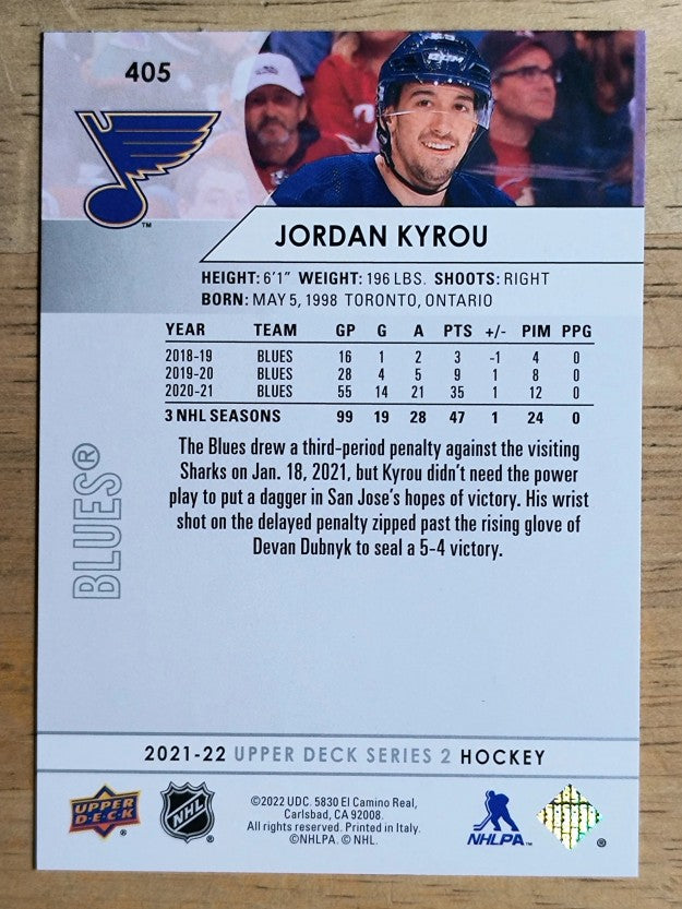 2021-22 Upper Deck #405 Jordan Kyrou
