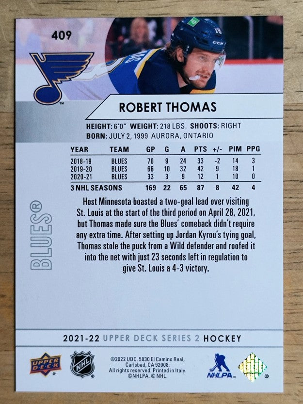 2021-22 Upper Deck #409 Robert Thomas