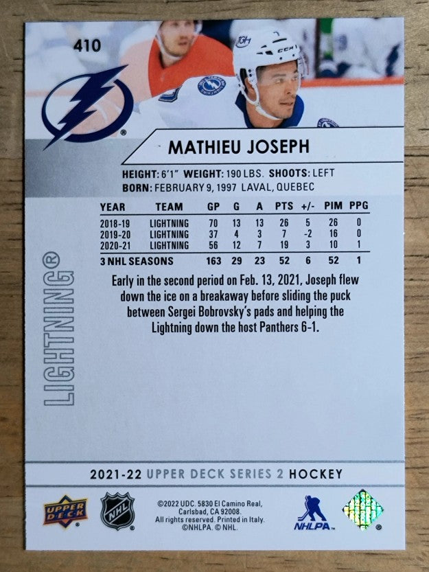 2021-22 Upper Deck #410 Mathieu Joseph