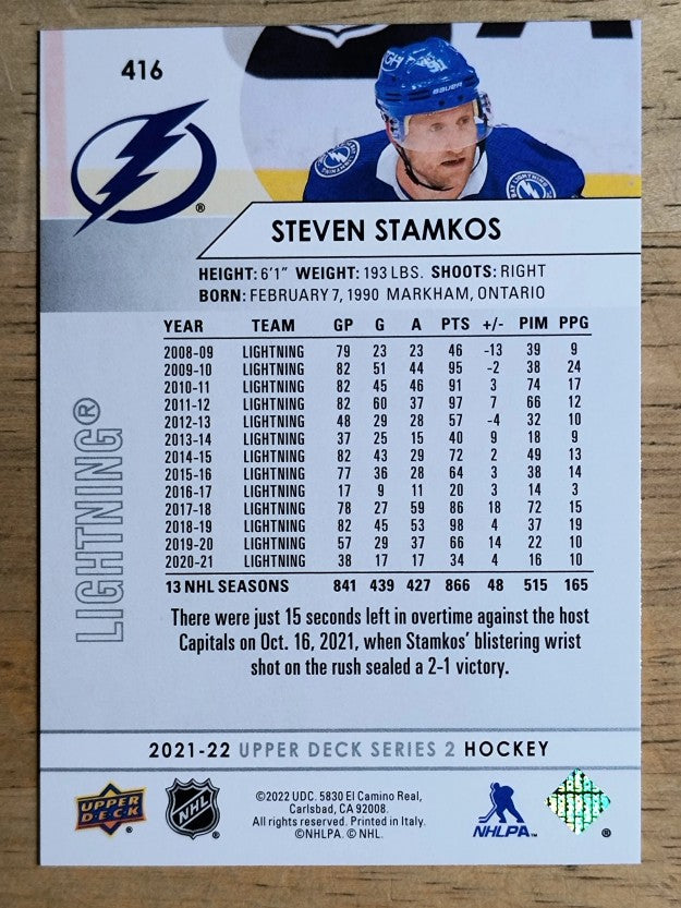 2021-22 Upper Deck #416 Steven Stamkos