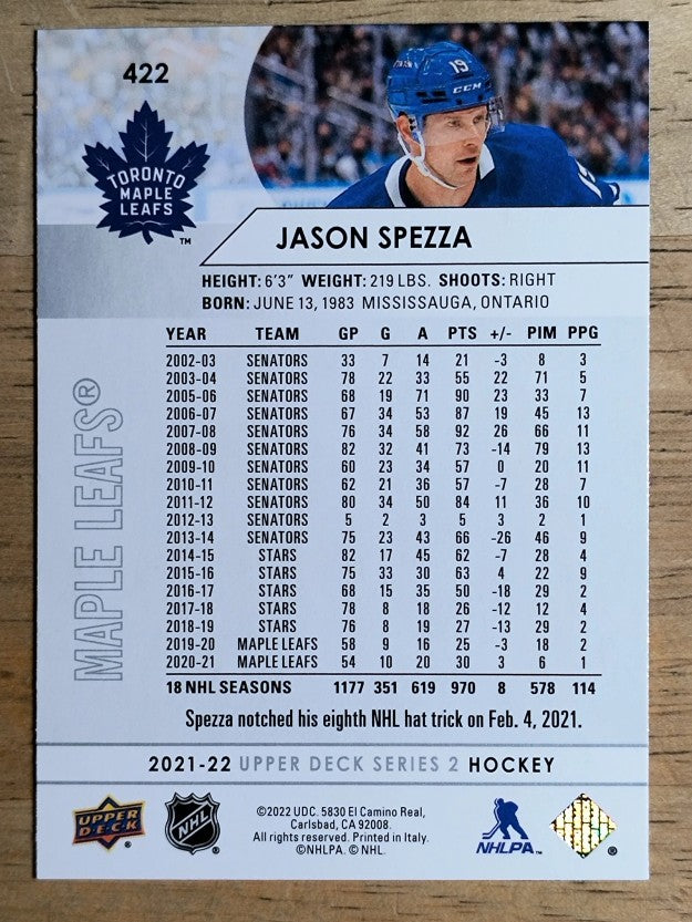 2021-22 Upper Deck #422 Jason Spezza