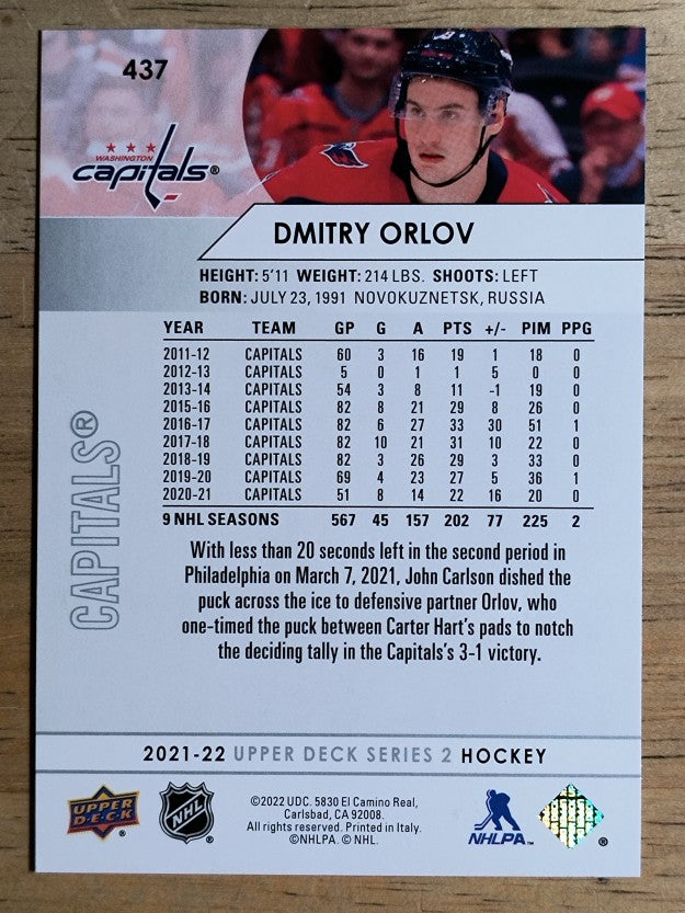 2021-22 Upper Deck #437 Dmitry Orlov