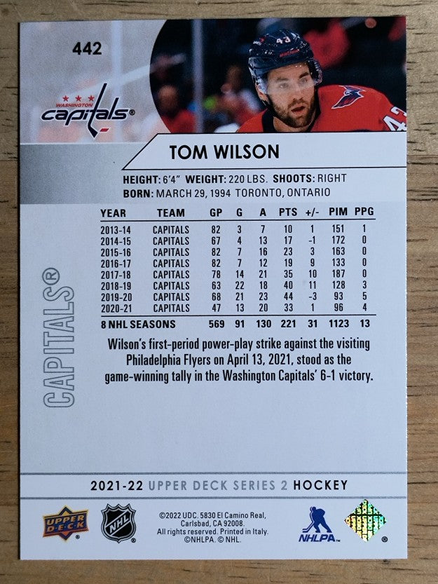 2021-22 Upper Deck #442 Tom Wilson
