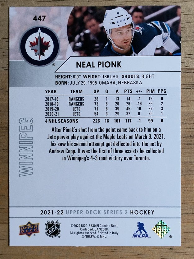 2021-22 Upper Deck #447 Neal Pionk