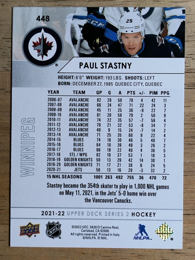 2021-22 Upper Deck #448 Paul Stastny