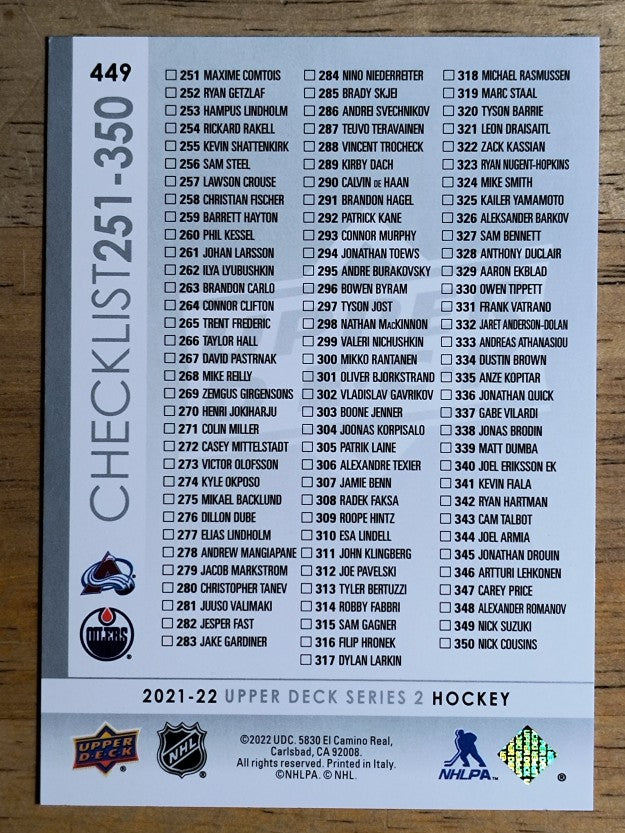 2021-22 Upper Deck #449 Nathan MacKinnon/Leon Draisaitl CL