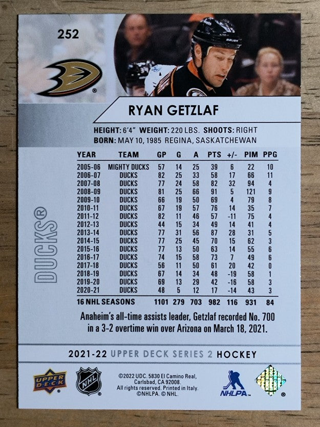 2021-22 Upper Deck #252 Ryan Getzlaf