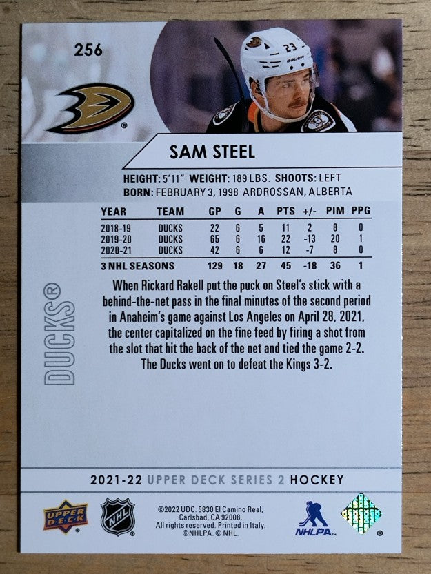 2021-22 Upper Deck #256 Sam Steel