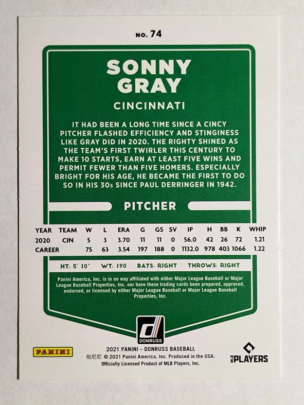 2021 Donruss #74 Sonny Gray