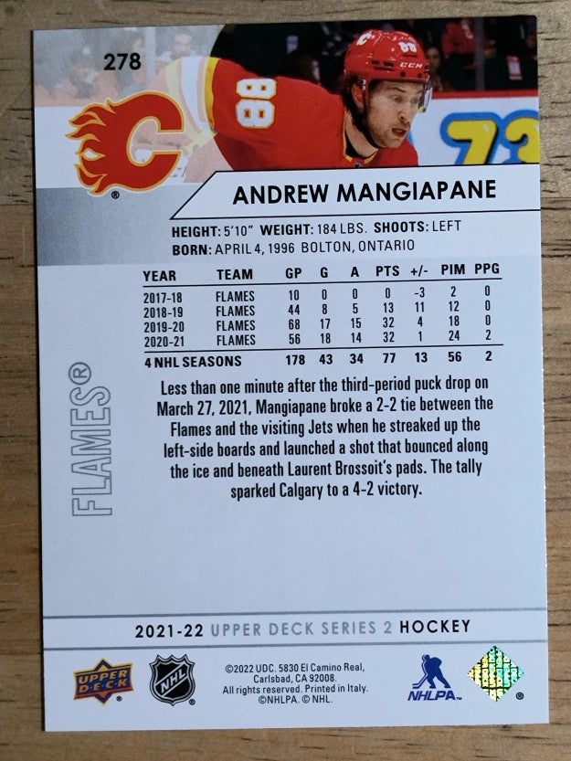 2021-22 Upper Deck #278 Andrew Mangiapane