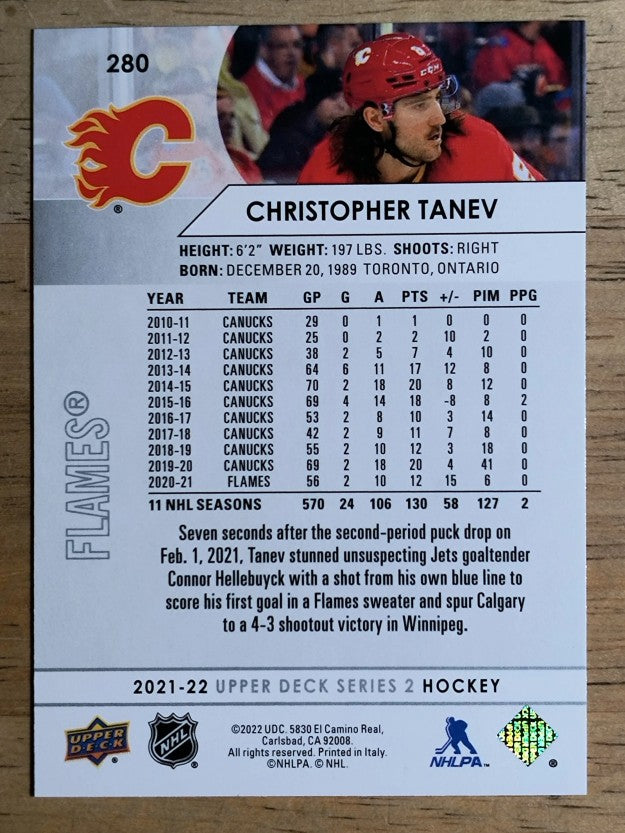 2021-22 Upper Deck #280 Christopher Tanev
