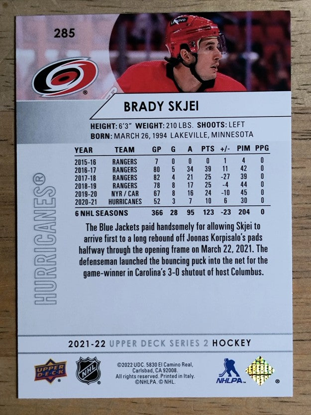 2021-22 Upper Deck #285 Brady Skjei