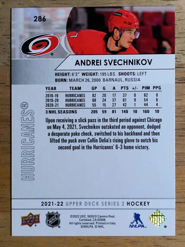 2021-22 Upper Deck #286 Andrei Svechnikov