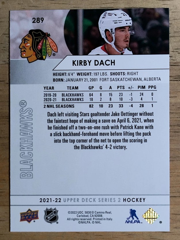2021-22 Upper Deck #289 Kirby Dach