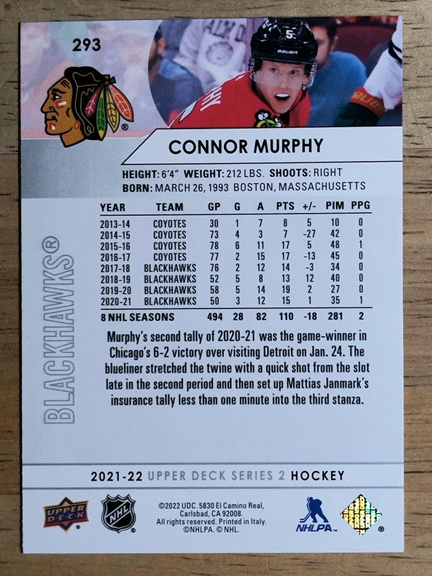 2021-22 Upper Deck #293 Connor Murphy