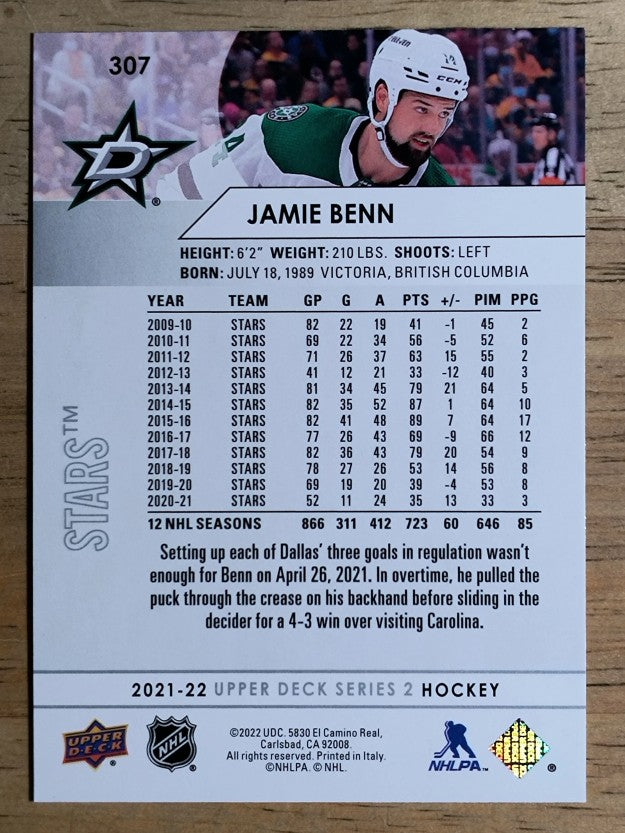 2021-22 Upper Deck #307 Jamie Benn