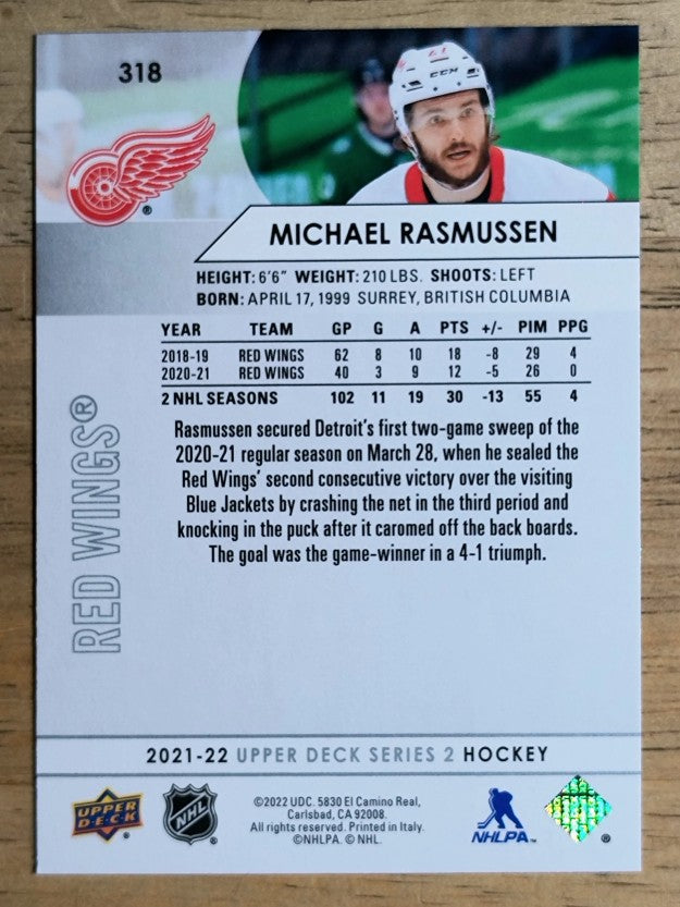 2021-22 Upper Deck #318 Michael Rasmussen
