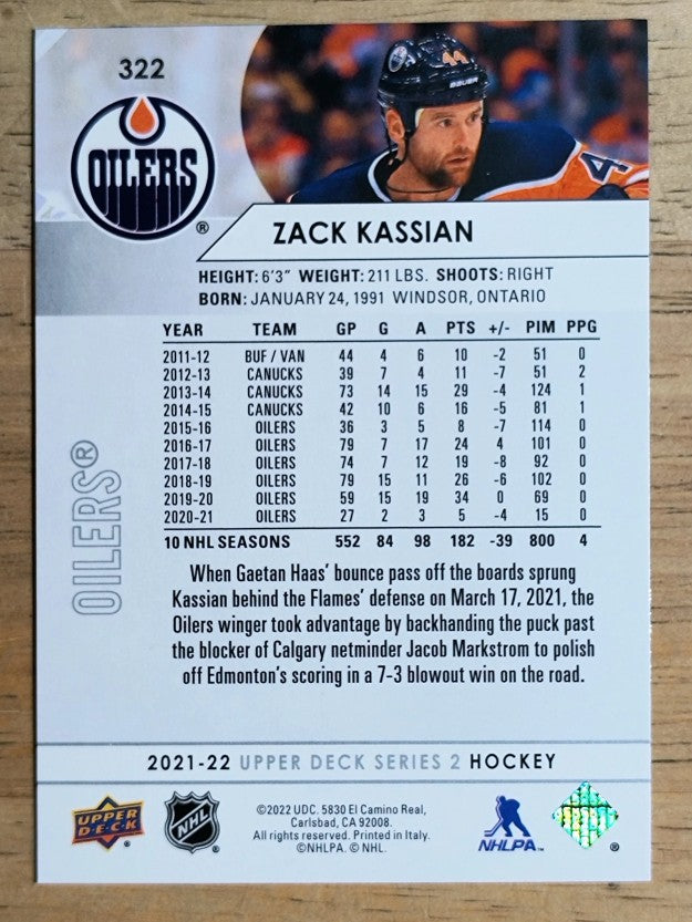 2021-22 Upper Deck #322 Zack Kassian
