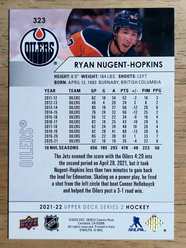 2021-22 Upper Deck #323 Ryan Nugent-Hopkins