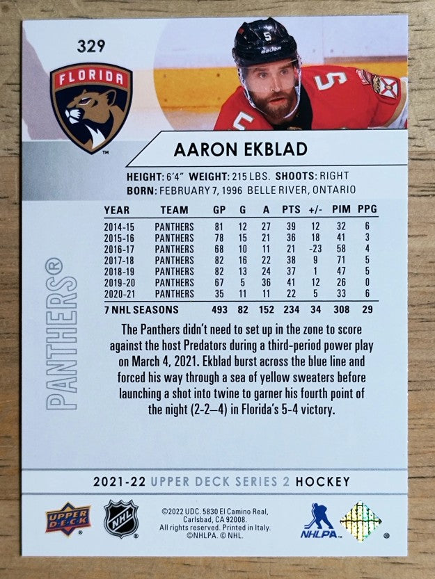 2021-22 Upper Deck #329 Aaron Ekblad