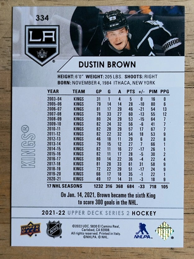 2021-22 Upper Deck #334 Dustin Brown