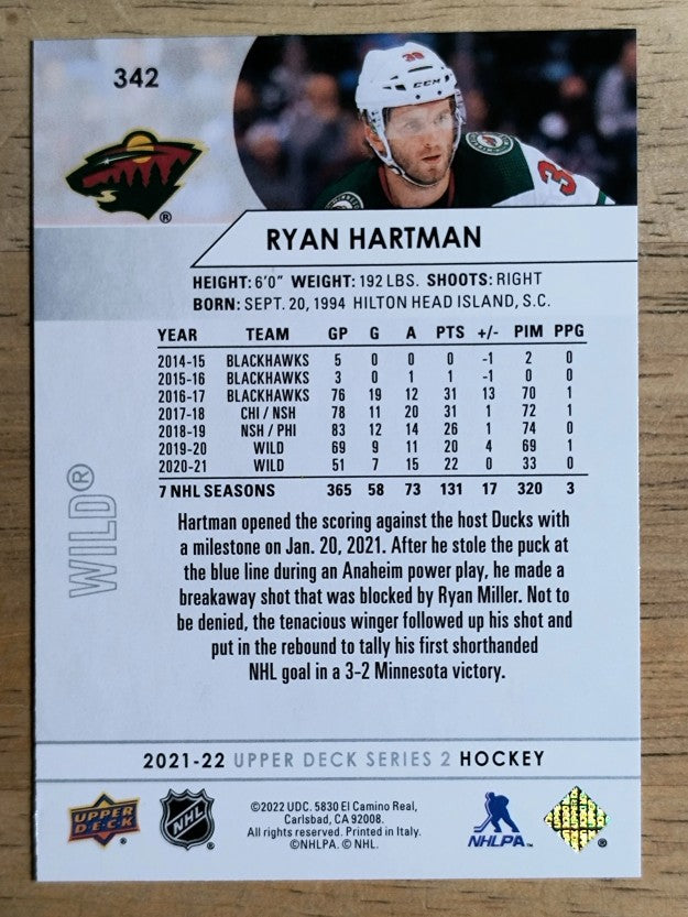 2021-22 Upper Deck #342 Ryan Hartman