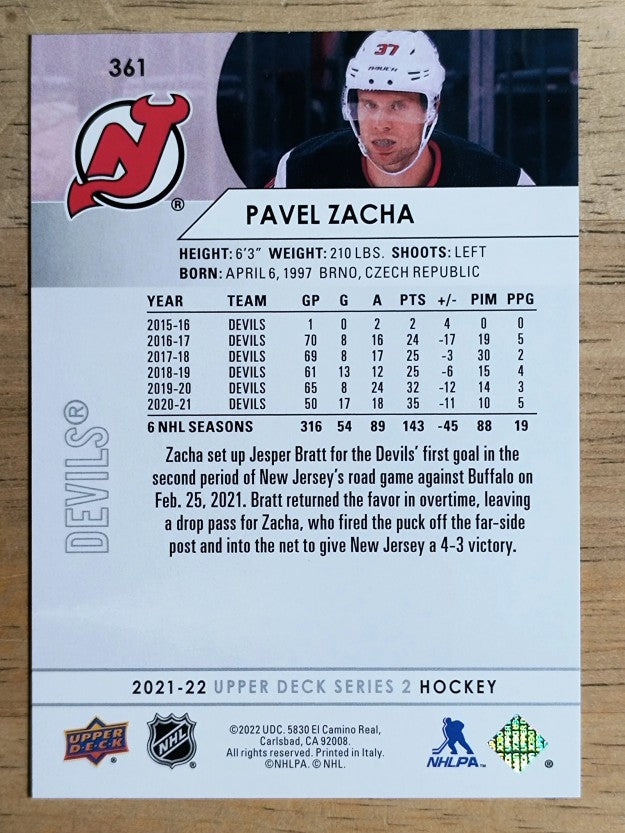 2021-22 Upper Deck #361 Pavel Zacha