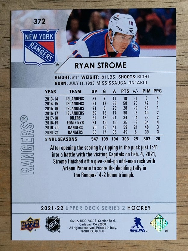 2021-22 Upper Deck #372 Ryan Strome