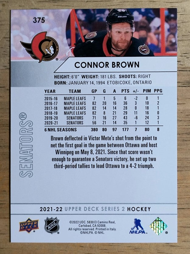 2021-22 Upper Deck #375 Connor Brown