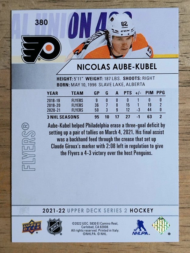 2021-22 Upper Deck #380 Nicolas Aube-Kubel