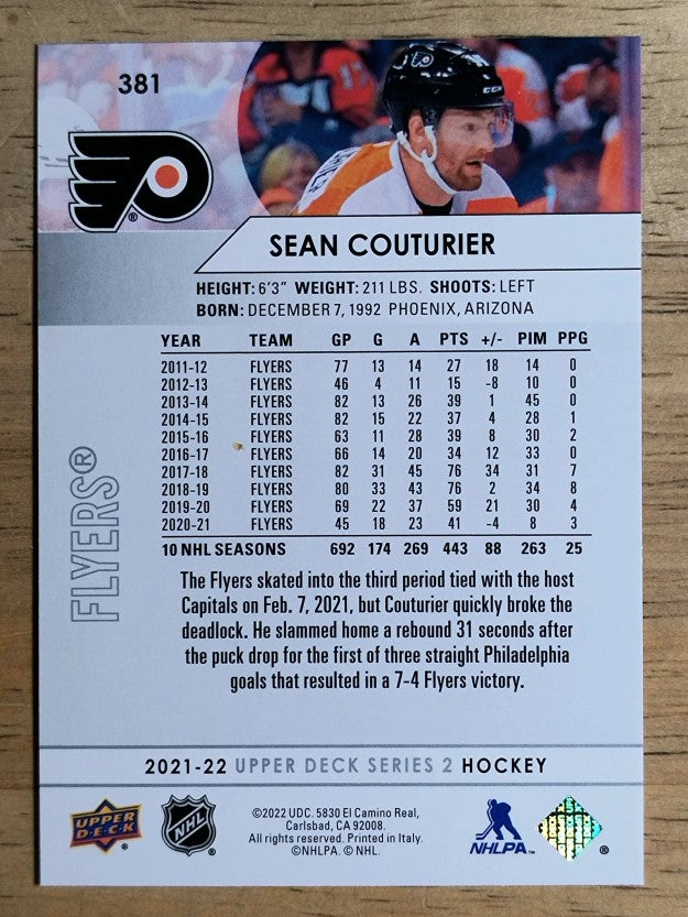 2021-22 Upper Deck #381 Sean Couturier