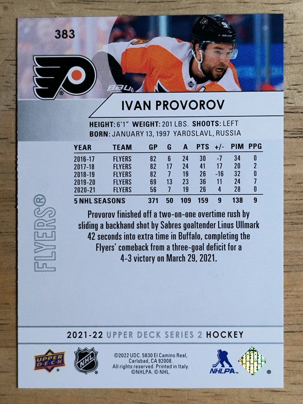2021-22 Upper Deck #383 Ivan Provorov