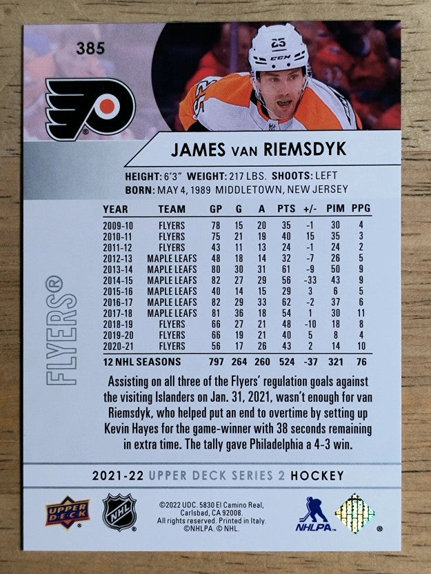 2021-22 Upper Deck #385 James van Riemsdyk
