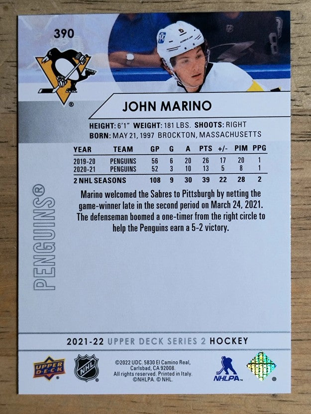 2021-22 Upper Deck #390 John Marino
