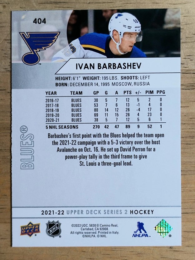 2021-22 Upper Deck #404 Ivan Barbashev