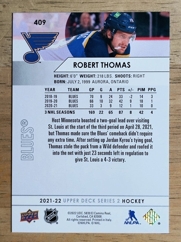 2021-22 Upper Deck #409 Robert Thomas