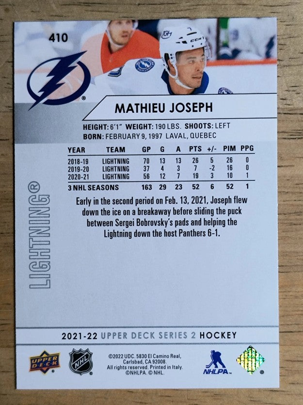 2021-22 Upper Deck #410 Mathieu Joseph