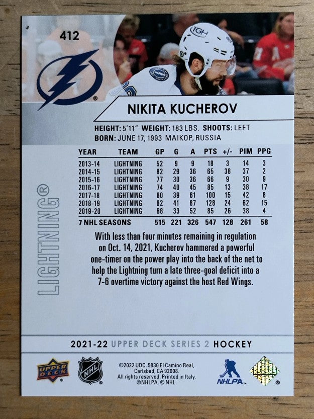 2021-22 Upper Deck #412 Nikita Kucherov