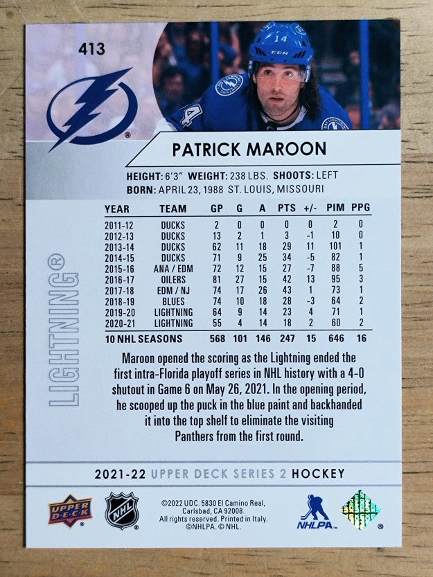 2021-22 Upper Deck #413 Patrick Maroon